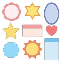 Various shapes of memo note for paper, social media, daily planner and element vector