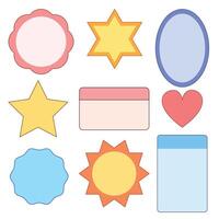 Various shapes of memo note for paper, social media, daily planner and element vector