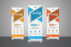 For your any types of business advertising, Creative approach to marketing roll up banner, product and event advertisement, brochure or booklet background, and advertising background vector