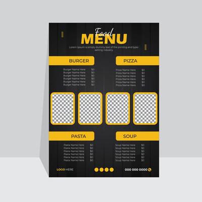 Creative and modern background food menu, For your restaurant