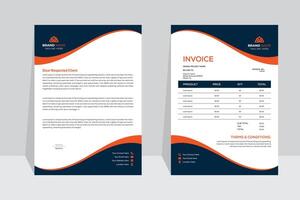 Design of an abstract letterhead and invoice contemporary template for business letterhead and invoice design. current template for a company letterhead and invoice. vector