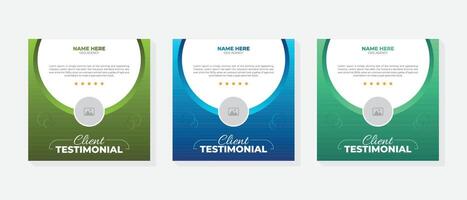 Unique and creative testimonial reviews section layout template. vector