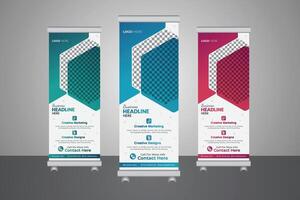 Creative approach to marketing, modern roll up banner, Modern stylish roll up banner vector