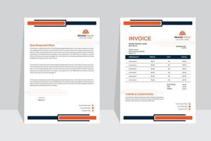 An elegant and creative design for a corporate business invoice letterhead. vector