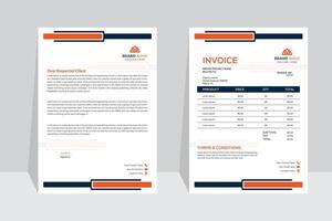 An elegant and creative design for a corporate business invoice letterhead. vector