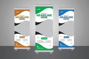 Creative Innovative roll up banner editable business template setup, abstract template layout vector