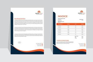 Corporate modern professional clean business invoice and letterhead design template for your project's letterhead and invoice, Editable design vector