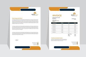 Stylish letterhead and invoice design set featuring imaginative colors and designs. for your company. vector