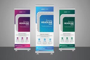 Roll-up banners, creative triangle abstract backgrounds, banners for your business advertising , product and event advertisements, backgrounds for brochures or booklets vector