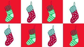 line art christmas stocking, motion video
