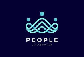 People logo design, Community human Logo design, illustration vector