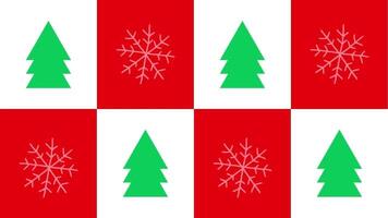 simple line art fir tree and snowflake, motion video