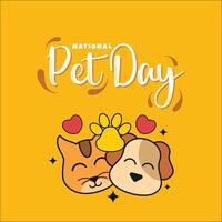 National Pet Day Retro Style Design vector