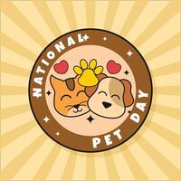 National Pet Day Retro Style Design vector