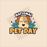 National Pet Day Retro Style Design vector