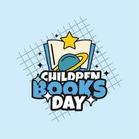 Children Books Day Retro Style Design vector