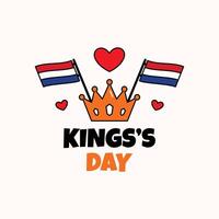 Kings day illustration with groovy style vector