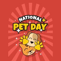 National Pet Day Retro Style Design vector