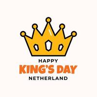 Kings day illustration with groovy style vector