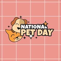 National Pet Day Retro Style Design vector