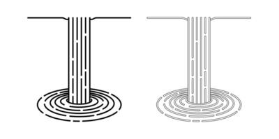 frente ver cascada icono conjunto aislado en blanco antecedentes vector