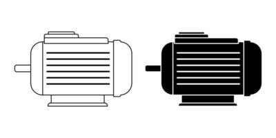 electric motor icon set isolated on white background vector