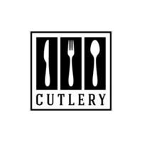 cutlery set icon design template on white background vector