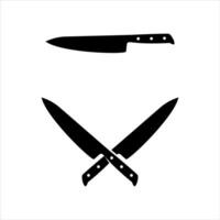 the crossed knives icon design template on white background vector