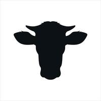 cow head silhouette icon design template on white background vector