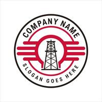 Oil Rig industry Logo design template vector