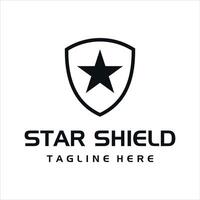 Shield with star logo concept. design template on white background vector