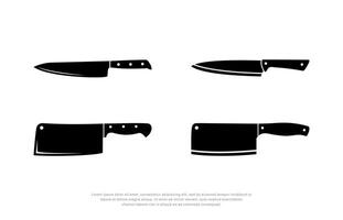 cocina cuchillos conjunto icono diseño modelo vector