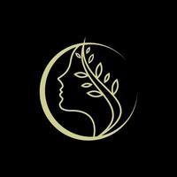 woman face beauty logo design template vector