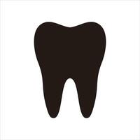 negro diente icono diseño aislado, dental modelo en blanco antecedentes. vector