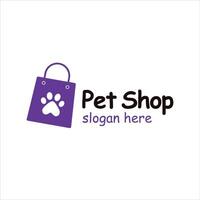 Pet shop logo design template on white background vector