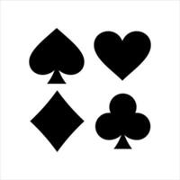 Playing card spade, heart, club, diamond Suit flat icon design isolated on white background vector