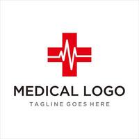 médico centrar icono logo diseño vector