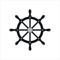 Ship steering wheel icon design on white background. vector