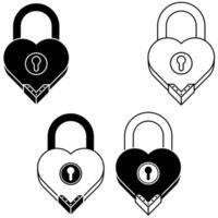 Heart shaped padlock vector