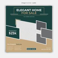 Real estate home sale social media post template design vector