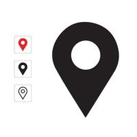 Black location Icon marker with a white dot vector