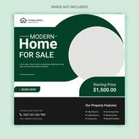 Real estate home sale social media post, modern elegant business home sale web banner template design vector