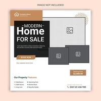 Real estate home sale social media post, modern elegant business home sale web banner template design vector