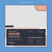 Real estate home sale social media post template design vector