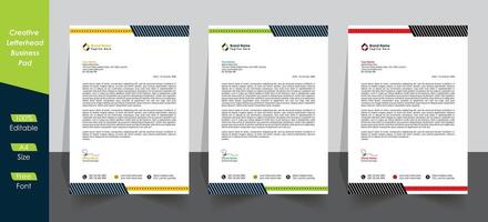 modern professional Letter head design, print size Business Pad template vector