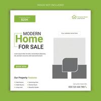 Real estate home sale social media post, modern elegant business home sale web banner template design vector