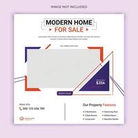 Real estate home sale social media post, modern elegant business home sale web banner template design vector