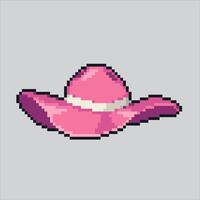 Pixel art illustration Woman Hat. Pixelated Beauty Hat. Beauty Woman Hat pixelated for the pixel art game and icon for website and game. old school retro. vector