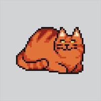 Pixel art illustration Cat Pet. Pixelated Cat Animal. Cat pet animal pixelated for the pixel art game and icon for website and game. old school retro. vector