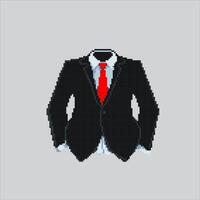 píxel Arte ilustración traje. pixelado traje. traje smoking Moda pixelado para el píxel Arte juego y icono para sitio web y juego. antiguo colegio retro vector